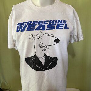 Vintage Screetching Weasel Punk Rock Men's White T Shirt Size Large Fruit of the